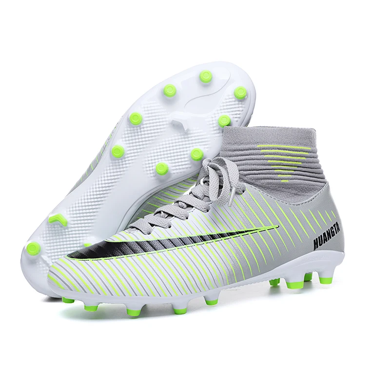 
High Top Youth Cleats Sports Boots Outdoor Football Turf Trainers Athletic Soccer Shoes 