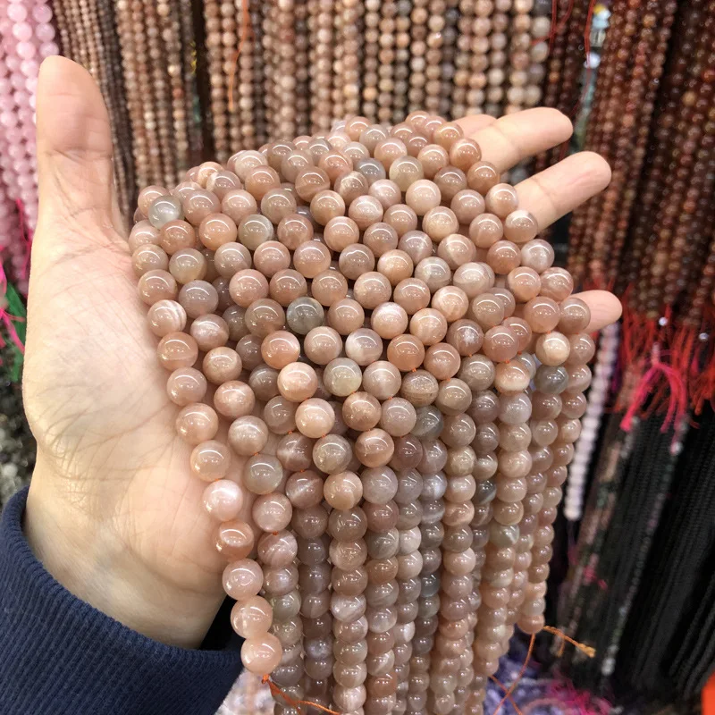 Натуральные высококачественные бусины из драгоценных камней Sunstone пряди агат хрустальные для изготовления ювелирных