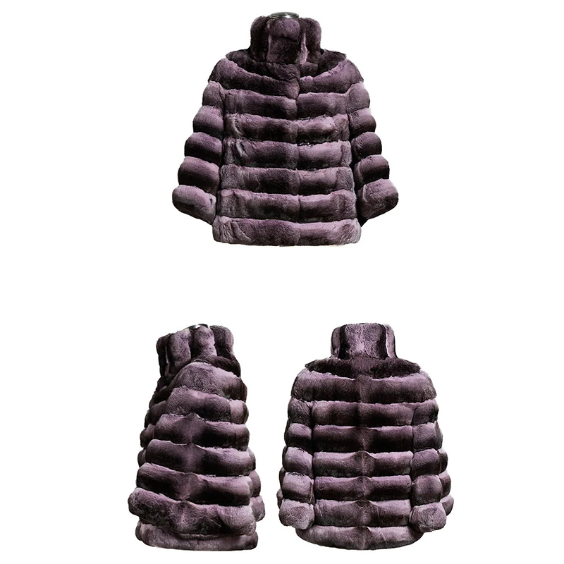 2023 winter real chinchilla fur jacket dye color luxury chinchilla fur coat factory wholesale price personal customized coat