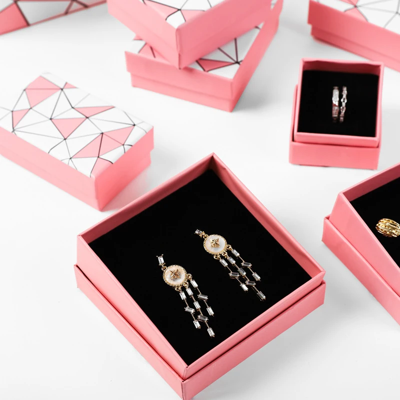 FADELI Custom Logo Printed Jewellery Packaging Boxes Jewelry INS Paper Box Gift Sliding Jewelry Packaging Box with Lid