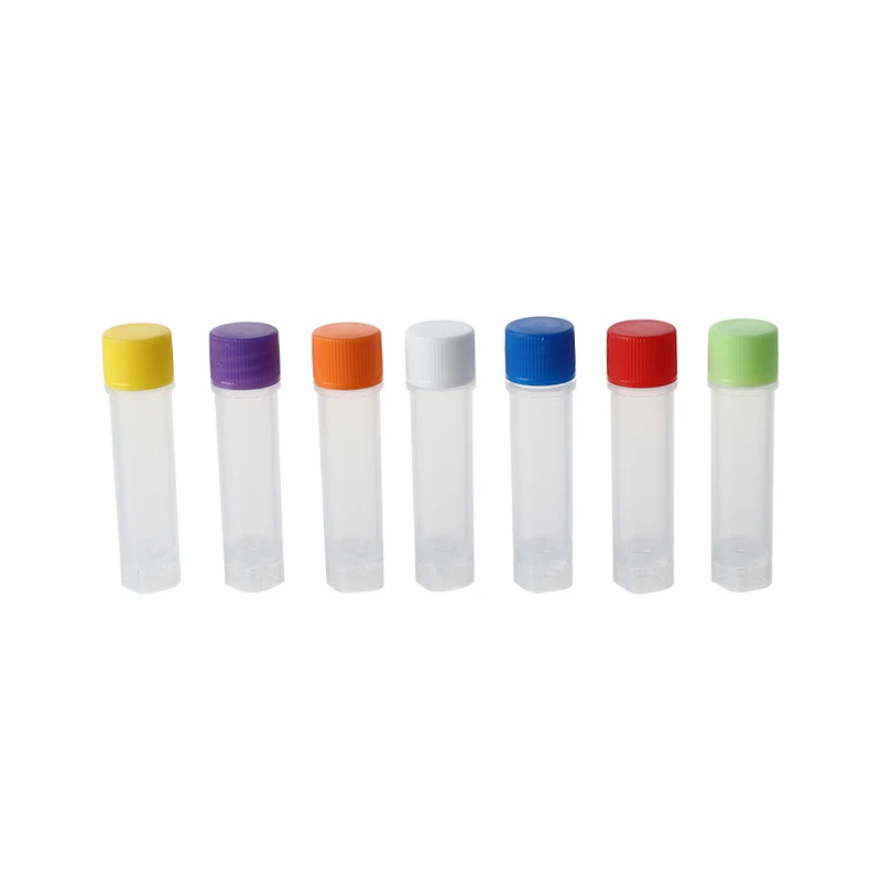 Quick delivery in stock 2ml multiple colors external thread lab freezing plastic tube sterile cryogenic vial