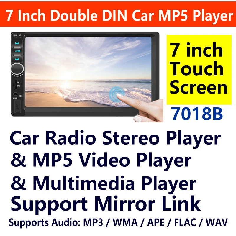 2024 trending hot 7018B 7 inch Touch screen Double 2 DIN Avto Car Radio Stereo Video MP5 USB/TF/AUX/FM Player estereos para auto