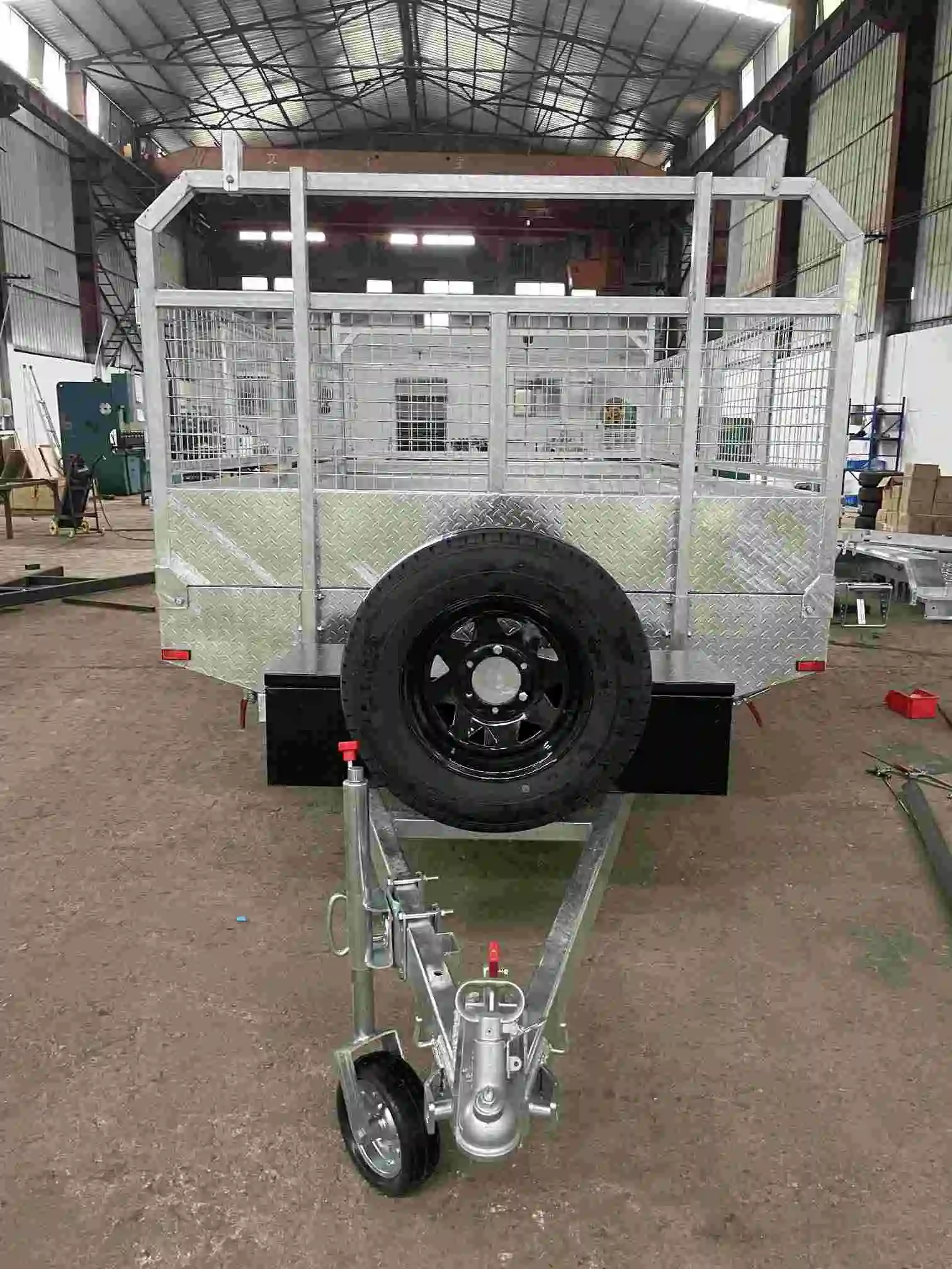 3000kg Tandem Axle Galvanized Flatbed Trailer 10x6 10x7 12x7 with Drop Sides and LED Lights Steel Material for Cars