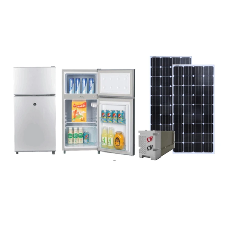 180L solar freezer double-door DC 12v/24v solar Powered Fridge  solar power dc refrigerator battery powered fridge
