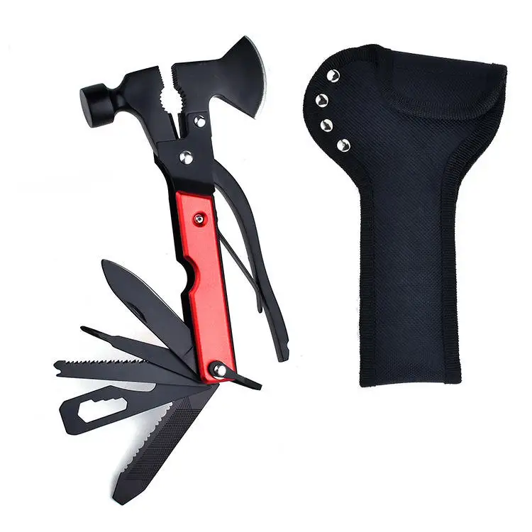 Customize Logo Pocket Survival Multi Function Tool Gear Kit Tool Emergency Outdoor Multi-functional Shovel Tool 8 In 1