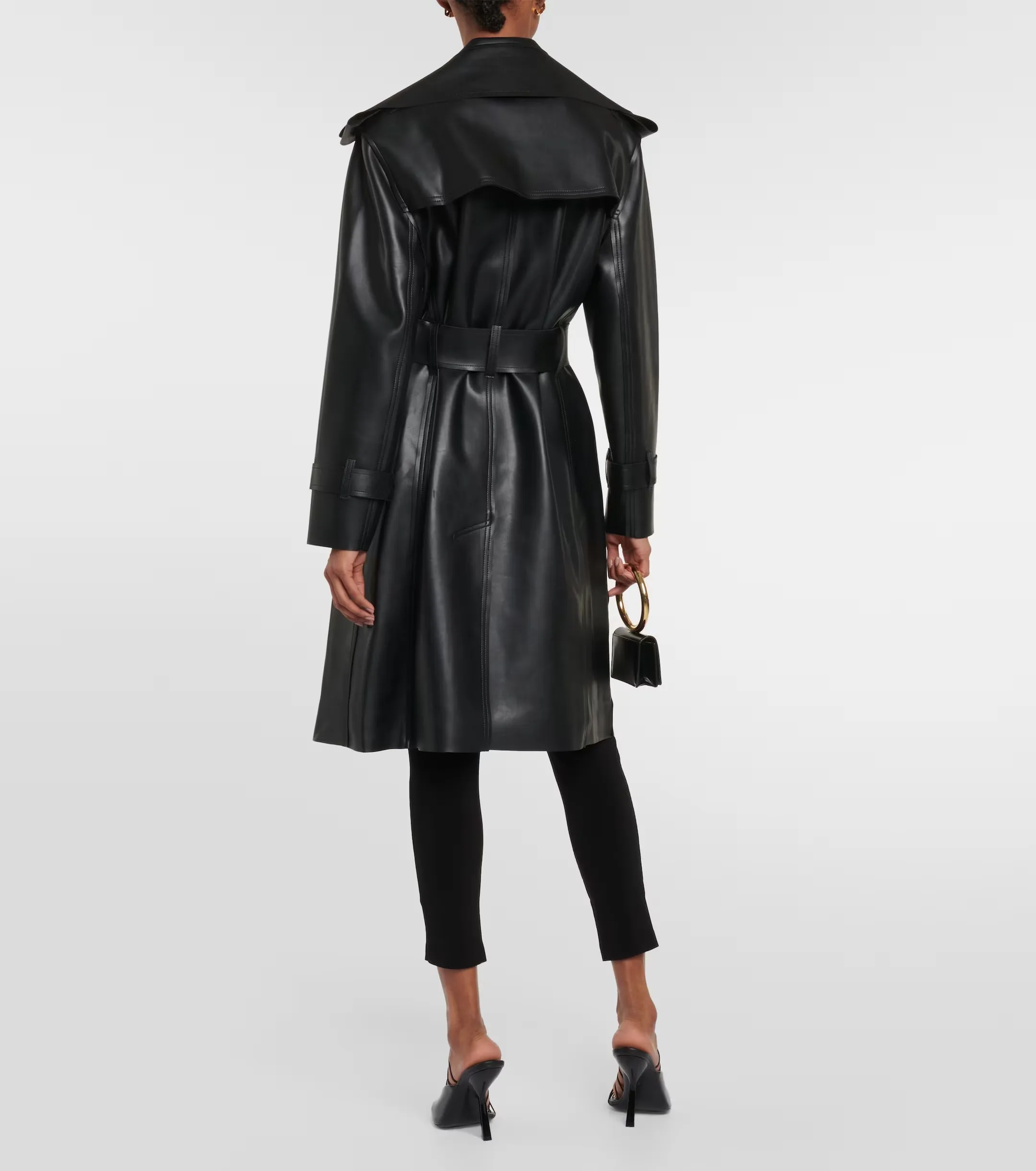 2024 Windproof Natural Sheepskin Leather Trench Coat Slim Style Belt Autumn Genuine Long Leather Coat Woman