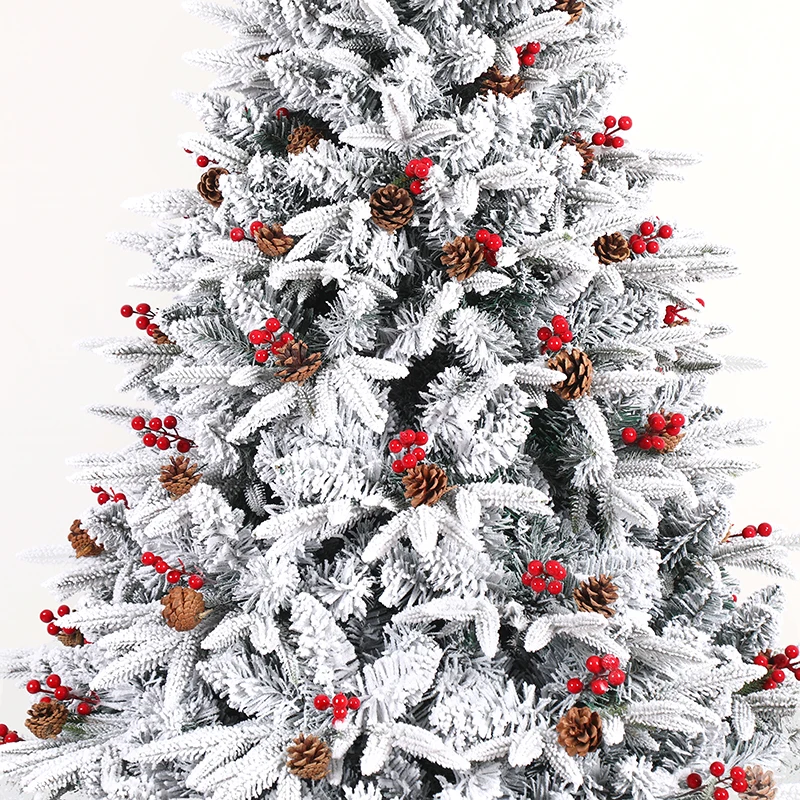 A Family Christmas Tree Decorated with White Snow Red Berries in Multiple Scenes Ranging From 120cm to 240cm