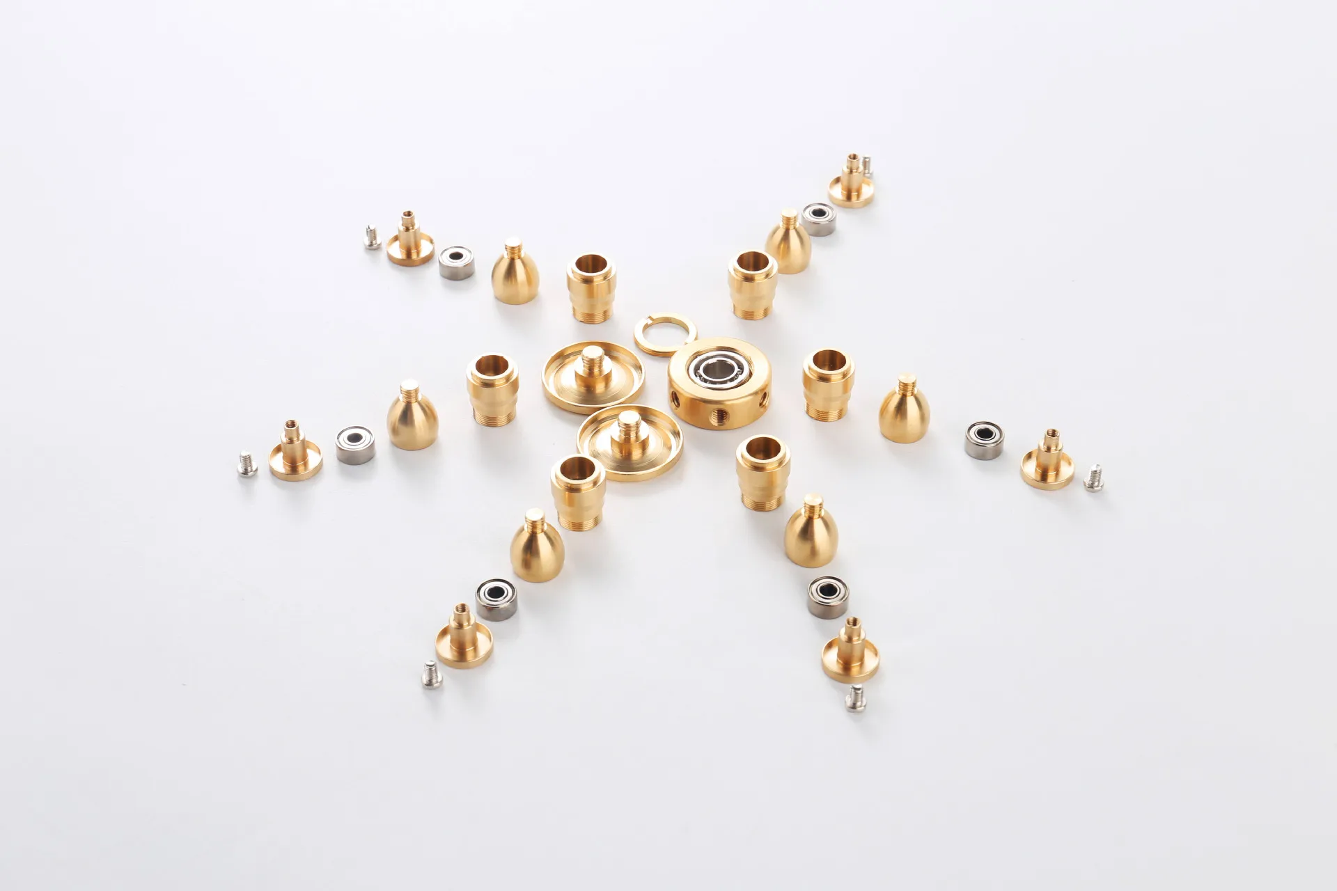 Copper Fidget Spinner 6 Arm Rotation 7 Axis Detachable Finger Spinner Decompression Toy