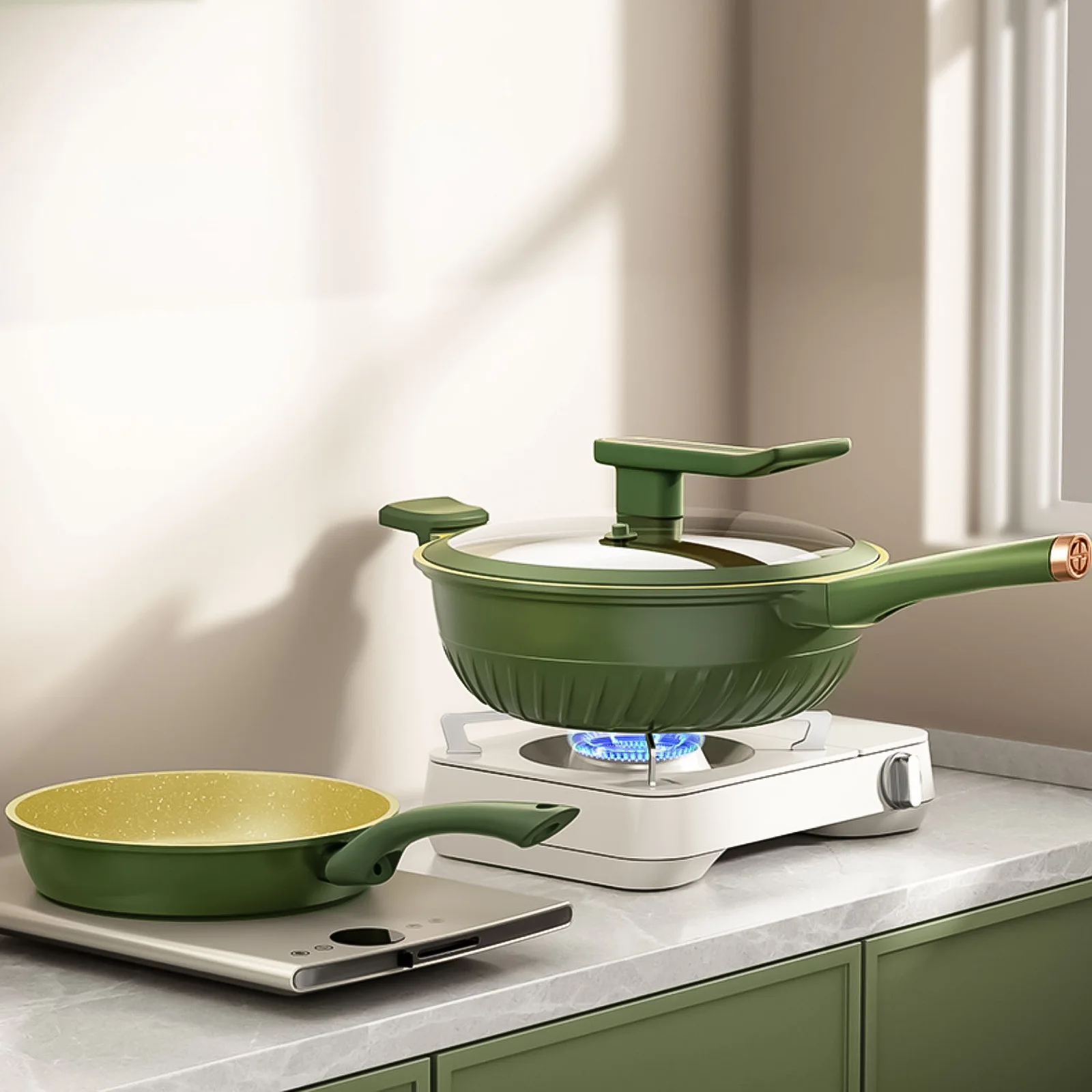 Non Stick Cookware Pot Die Casting Wok Aluminum Set Cookware Pans and Pots Set Kitchen Customized