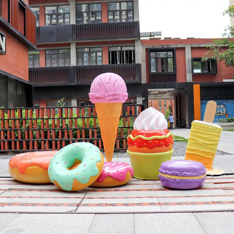 Fiberglass Figurine Candy party decorations props ice cream cone gresouice/ice cream store fiberglass ice cream cone donuts