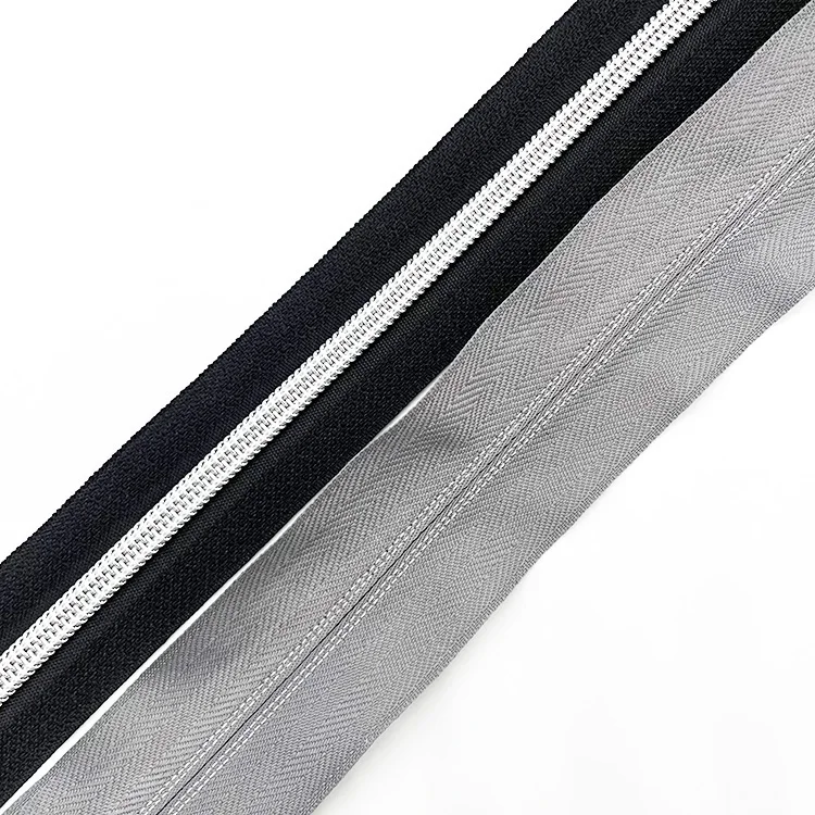Custom 3 soze 5 close ended black 60 cm long nylon zipper tape by the yard 4.5