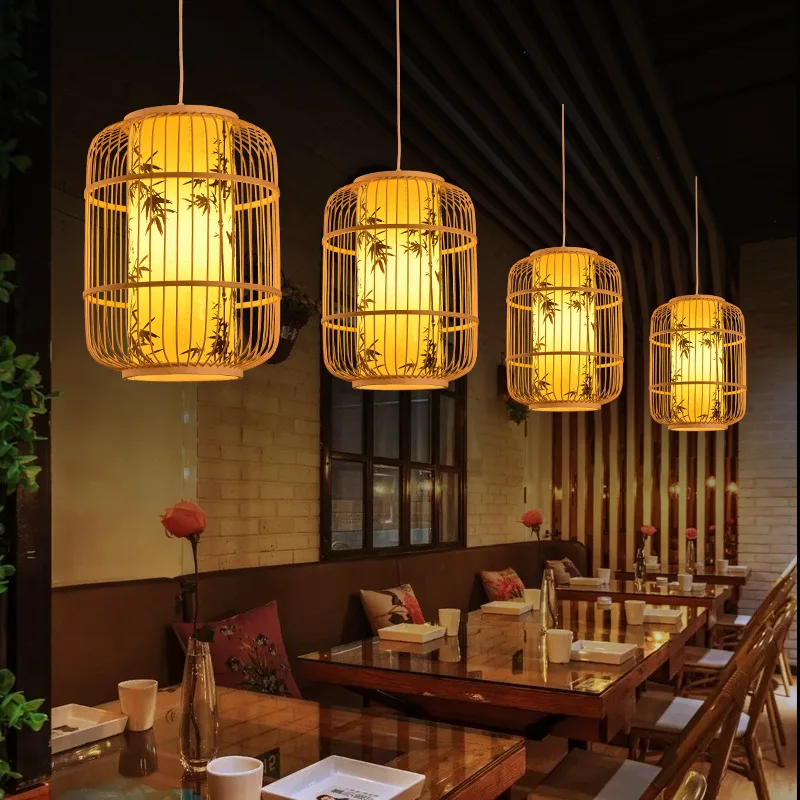 Customized high quality natural Rattan hanging lamp decorative light rattan lantern lamp for hotel