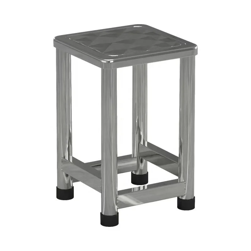 Stainless Steel square Stool Household Metal Folding Chair for Restaurant Outdoor Courtyard