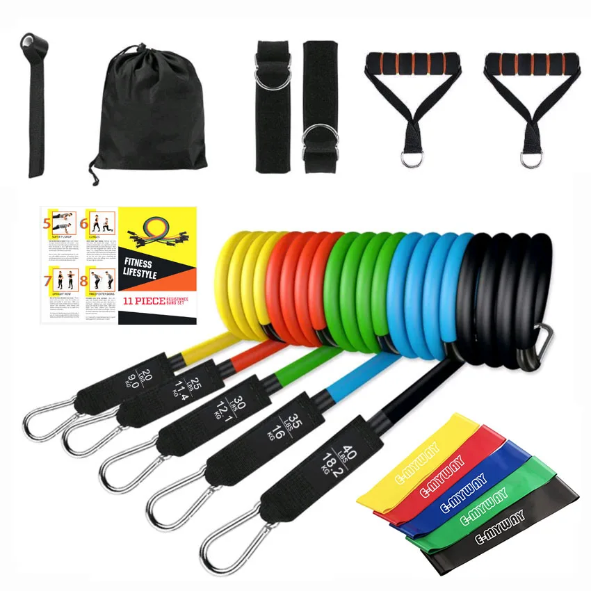 17 шт./компл. латексные эластичные повязки на лодыжку для тренажерного зала с сумкой в комплекте набор для йоги упражнений фитнеса резиновая петля