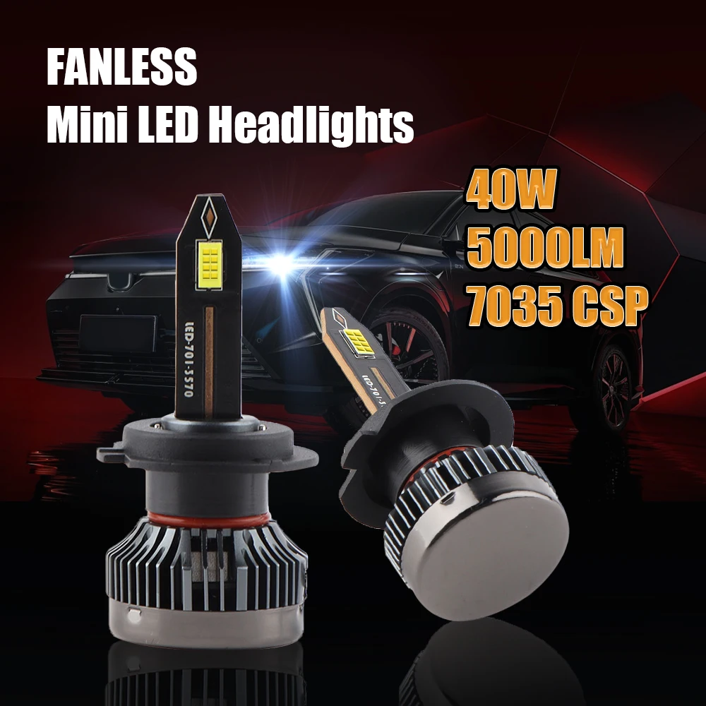 Super Bright 12V 24V Headlight Lamp 5000lm 40W Car Led Light Bulb H1 H3 H11 9005 9006 Auto Led Headlight