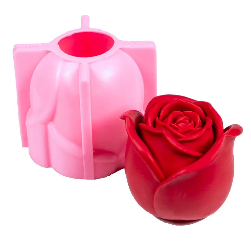 Wholesale 3D Rose Silicone Molds For Mousse Cake  Chocolate Making Handmade Soap Fondant Decorating Tools Mould