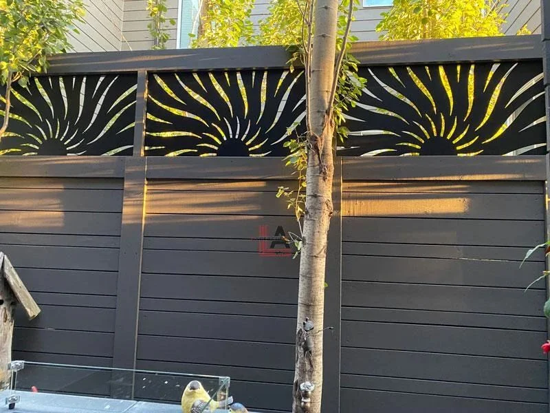 privacy screen aluminum steel laser cut custom gate and fence wall panel for fencing