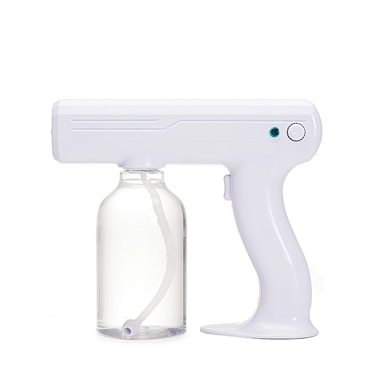 Battery Nano Mist Sprayer Mini Blue Light Spray Machine Disinfect Sprayer Gun Blue Ray Atomizer, Fog Volume Adjustment