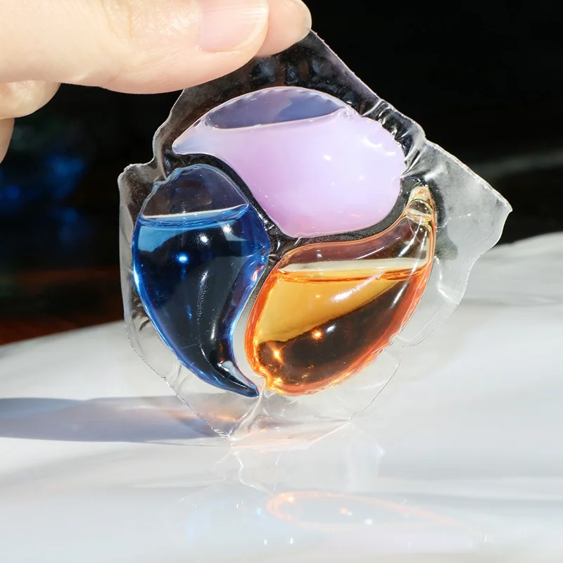 Home laundry detergent pod gel water soluble film deep cleaning power factory price delightful fragrance high quality enzymes