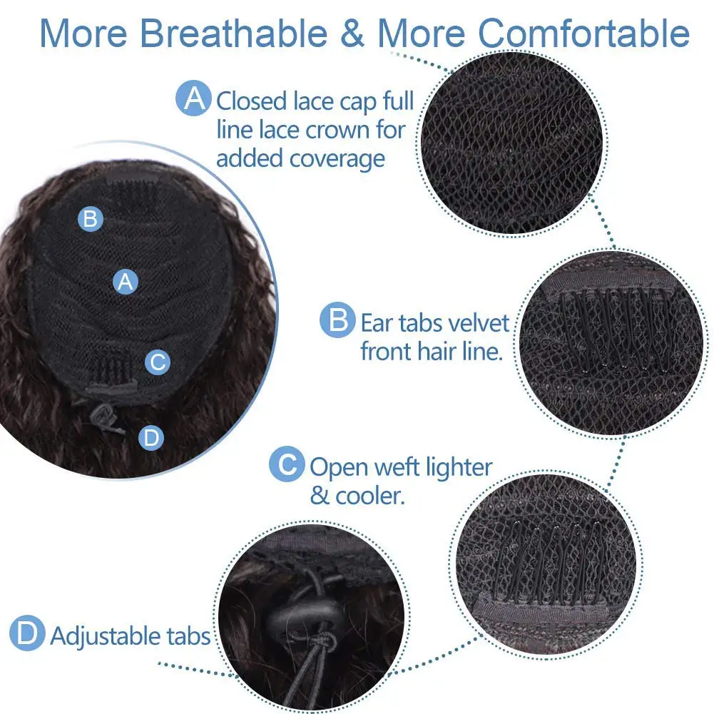 Instant 100 human drawstring wrap around hollywood wave ponytail hair extension,natural kinky remy human hair afro long ponytail