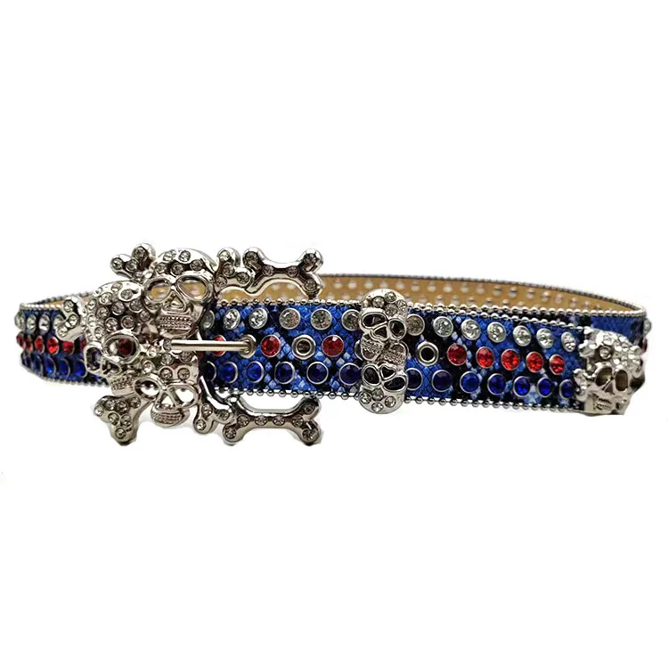 New Rhinestone Belt with skull buckle  for Jeans Pants