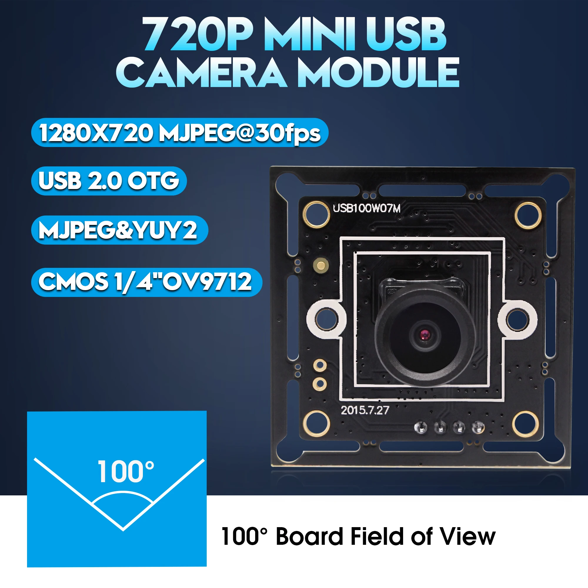 HD USB Webcam Module Super Mini 32*32mm Camera Board 720P USB Security Camera For Robot Project, Machine Vision Application