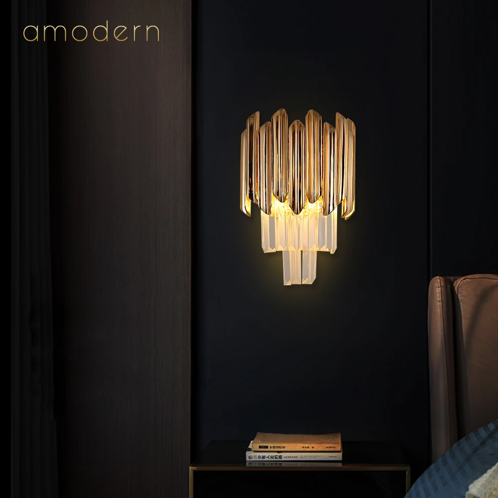 
wall hanging mounted led modern fashion stylish indor crystal light fixture 