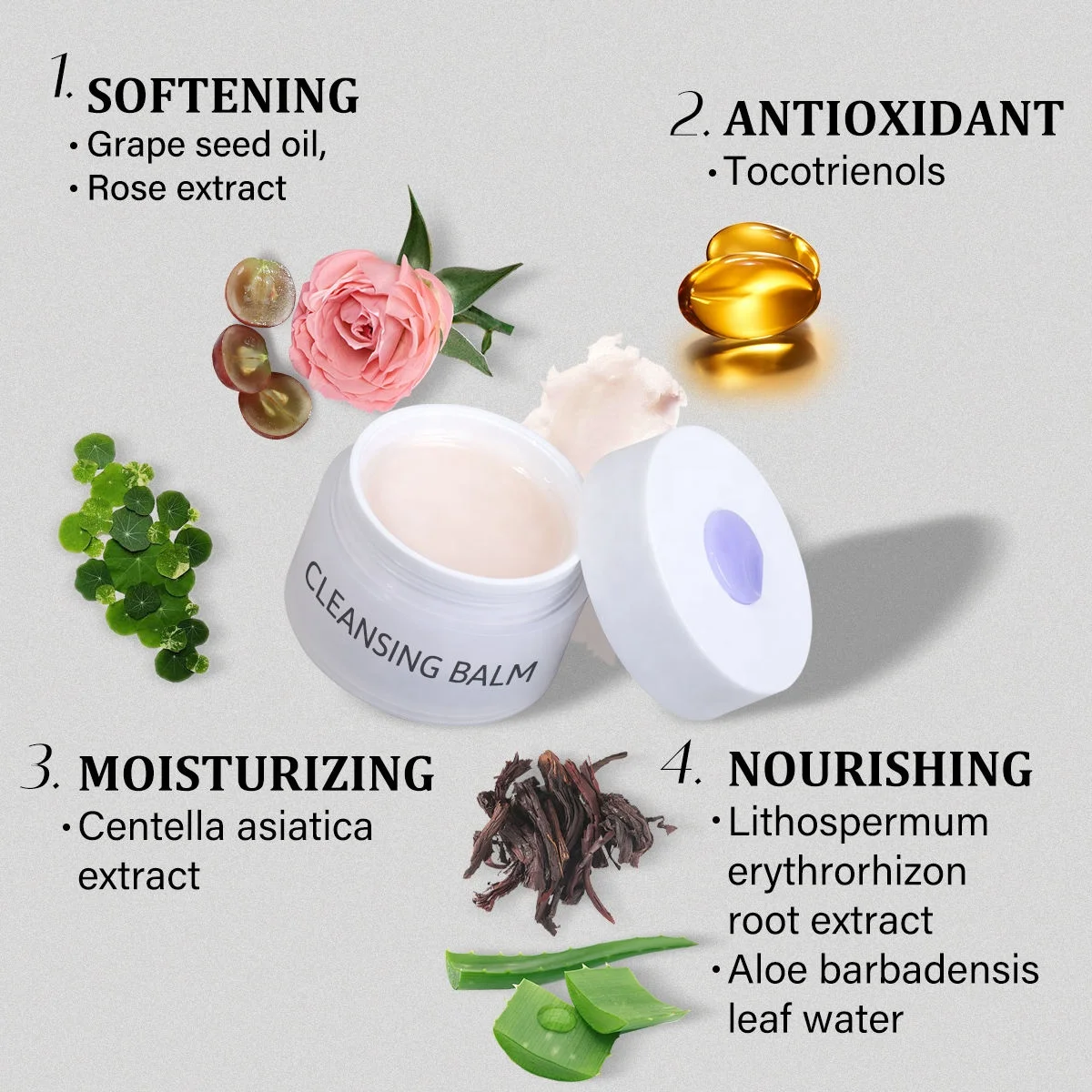 Cheap Price Natural Cleansing Balm Oem Make up Remover Oil-Free Moisturizing Mild Facial Makeup Removal Cleansing Balm