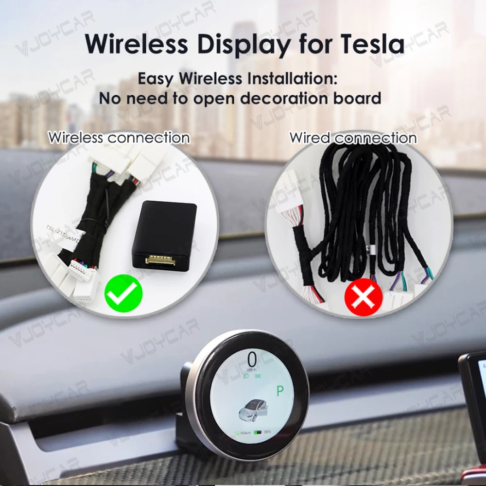 Vjoycar Dashboard Display 2.5inch Front Speedometer Wireless Charging For Tesla Model 3 Model Y Accessories 2023+