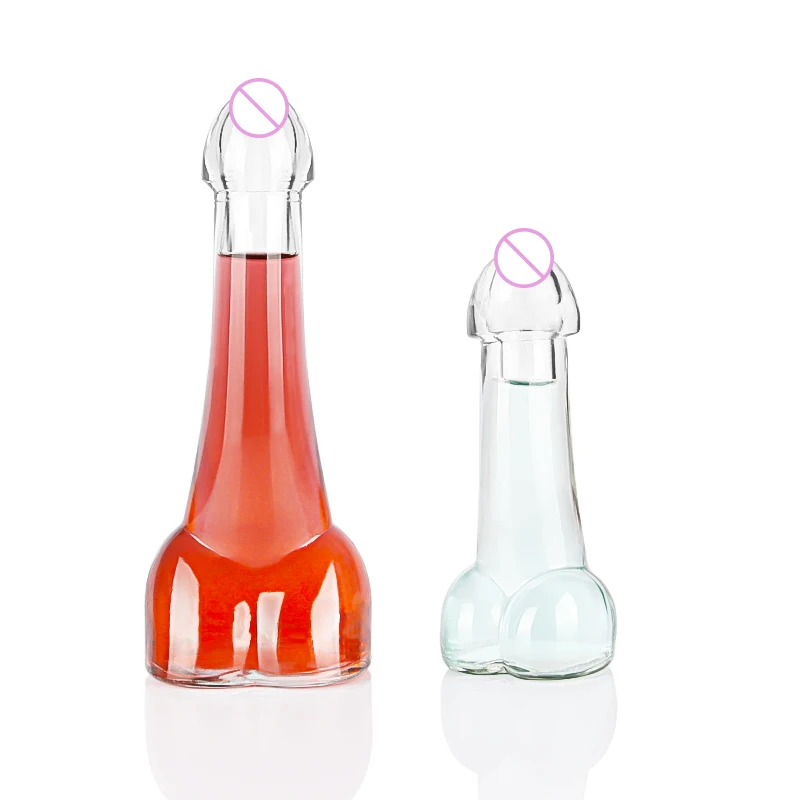 New unique design male genital organ shape wine glass glass juice beverage bottle 80ml 200ml