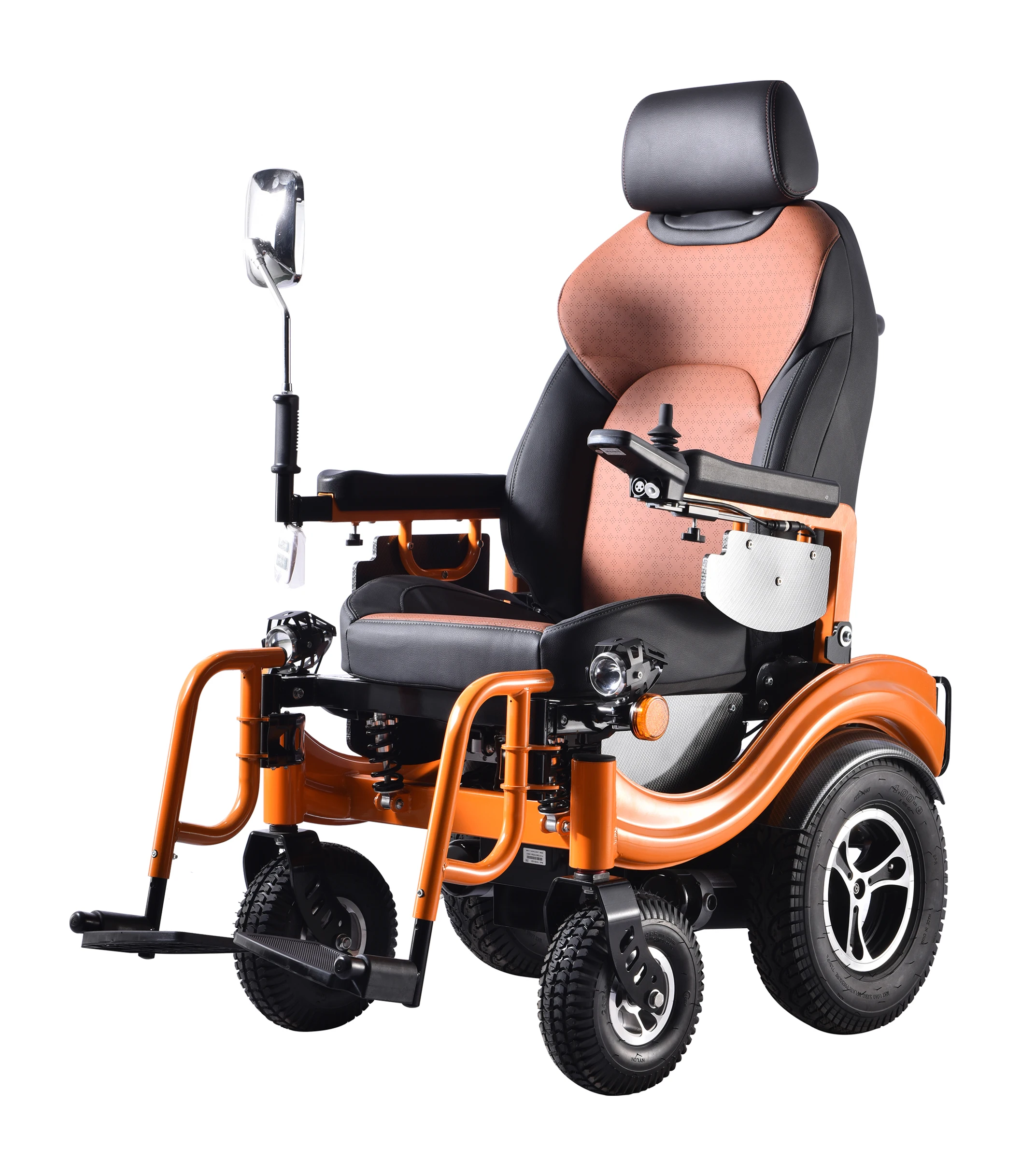 Ultra-sturdy Carbon Steel Frame Wheelchair Lead-acid Battery Wheelchair Electric Tracked Wheelchair With Large Tires