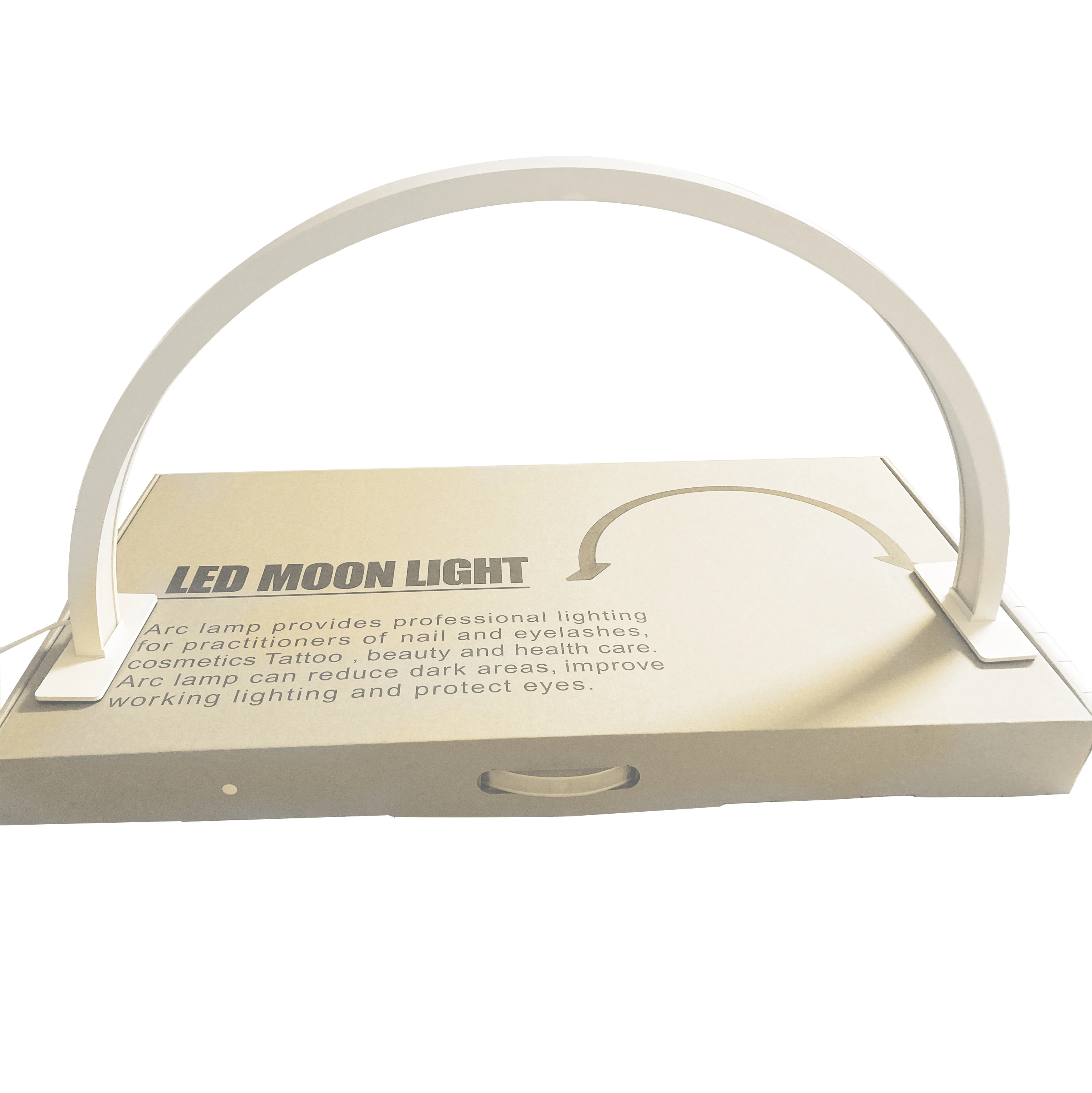 HJS 40W Half-Moon shape Led Nail Lamp Light-Slim Led Nail Table Light Lamp Arc Eyelash LED Light with cell phone bracket