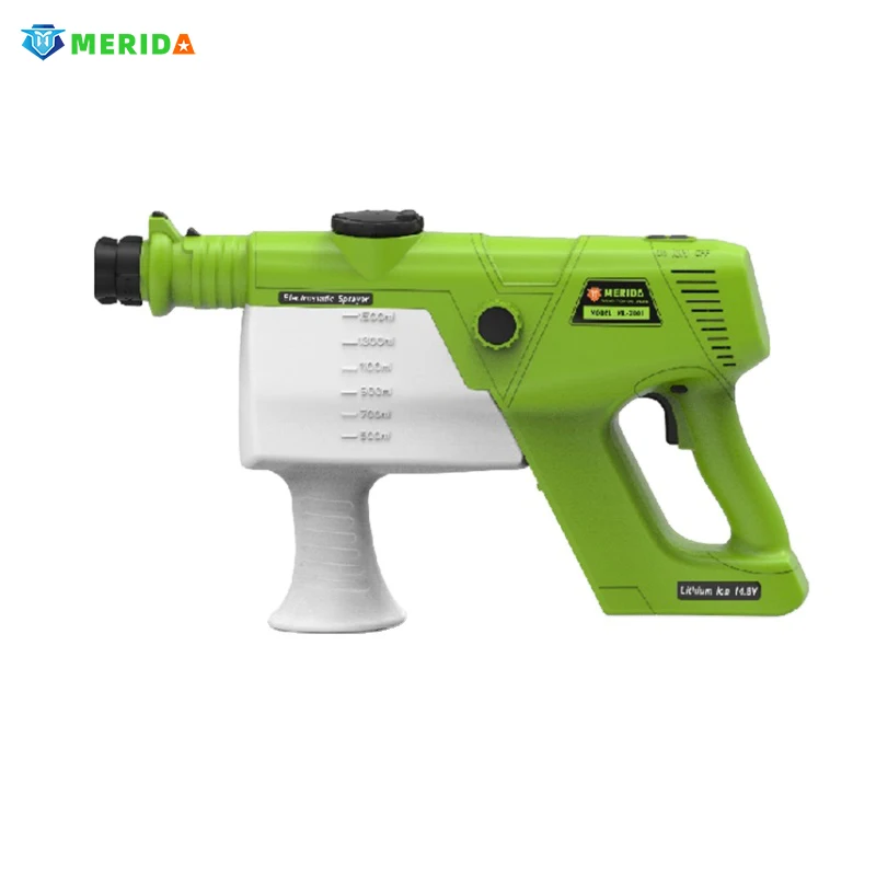 Merida Handheld Cordless Electrostatic Disinfection Sprayer 140-290ml/min Portable Electric Electrostatic Gun Motorized Sprayer