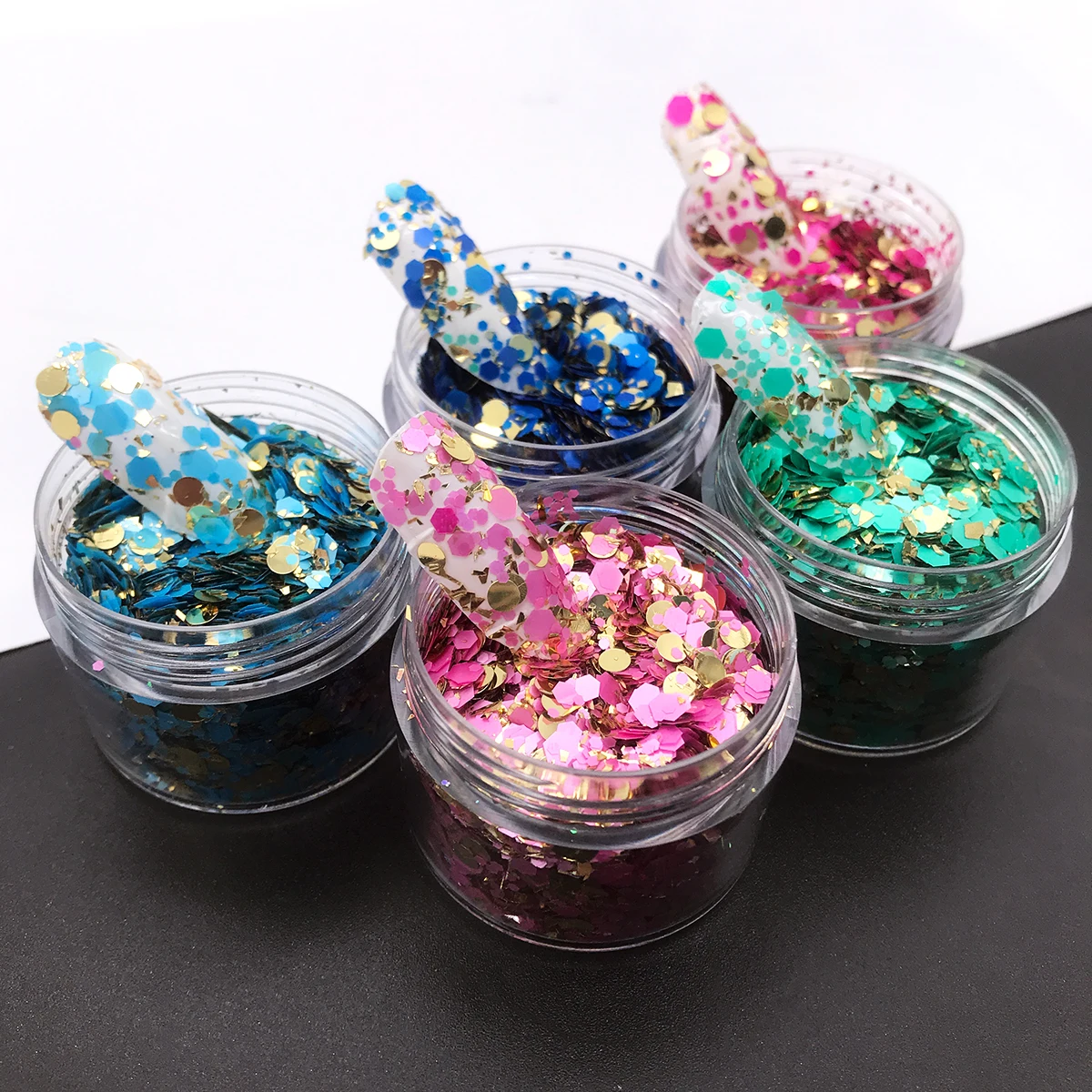 Classical gold glitter free samples for acrylic nail art