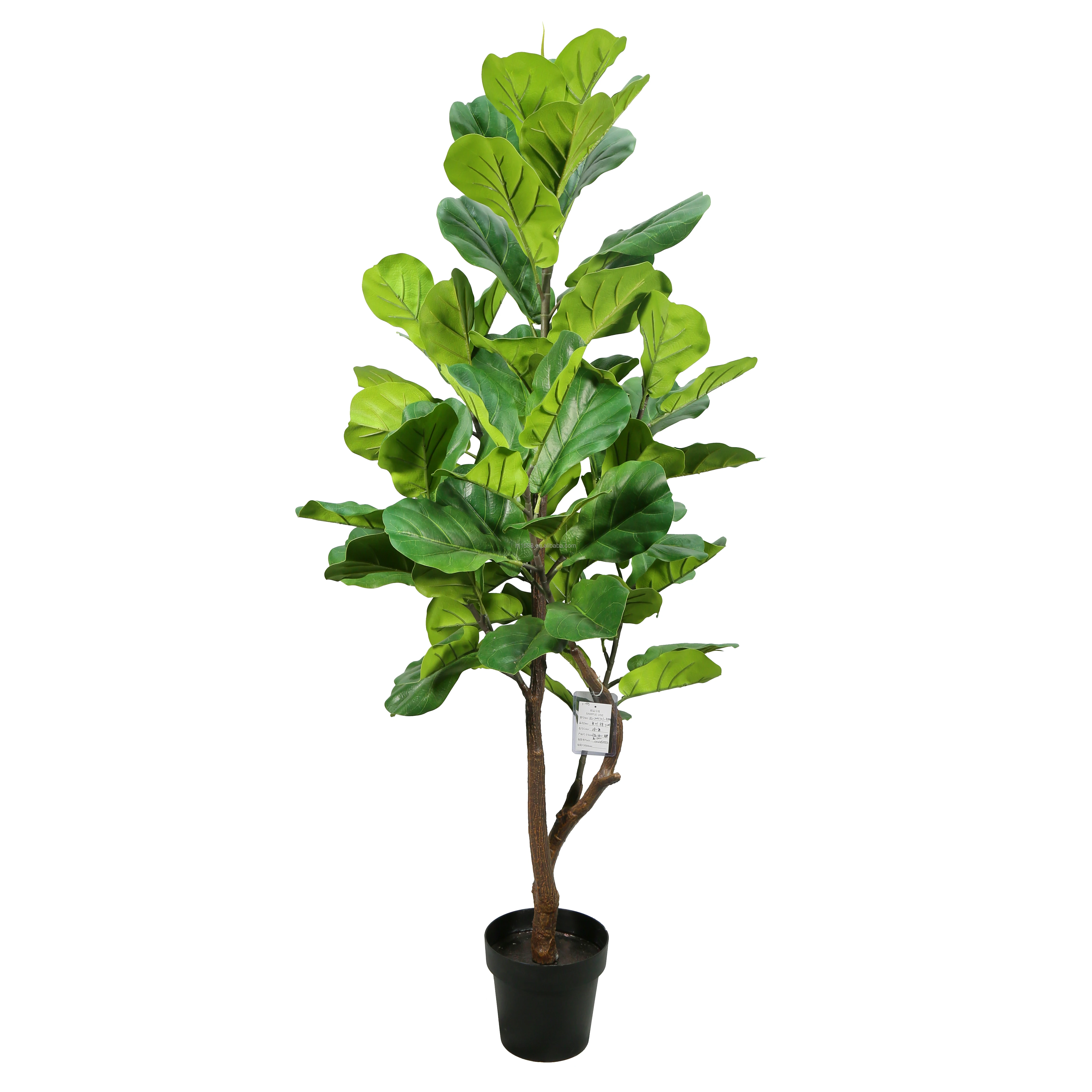180CM Tall 6Trunks 203 Leaves Real Touch Faux Lyrata Potted Plants Artificial Ficus Fiddle Leaf Fig Tree For Interior Decor