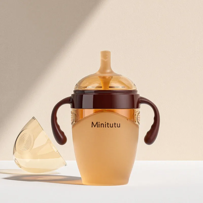 New Anti Drop Wide Caliber Silicone Milk Bottle Water Absorbing Cup PPSU Weaning God Silicone Milk Bottle 240ml