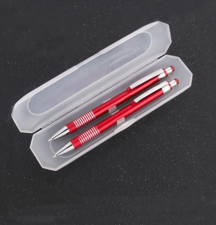 Factory custom make pen pencil set ball pen and mechanical pencil with print for in box packing