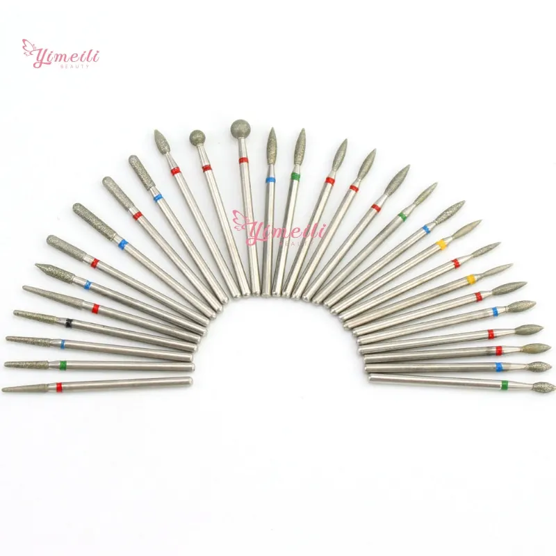 YML Diamond Nail Drill Bits Manicure Russia Cuticle Burr Nails Accessories Ball/Cone/Barrel/Needle/Flame Shape