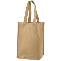 Оптовая продажа, многоразовая прочная Нетканая сумка для винных бутылок с принтом на заказ