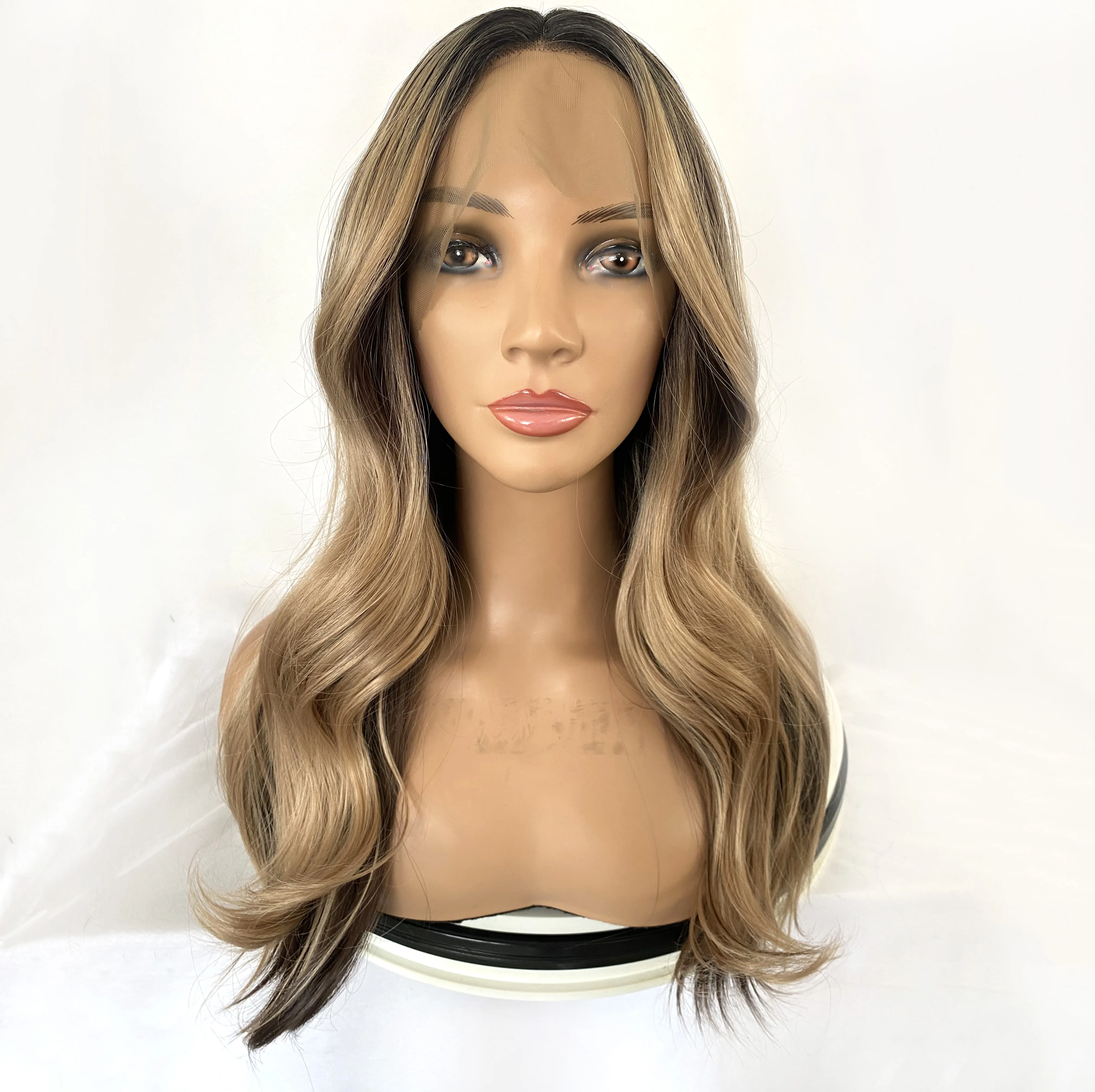 wholesale high quality cheap wig curly premium fiber synthetic pre plucked wig heat resistant lace front hair wigs