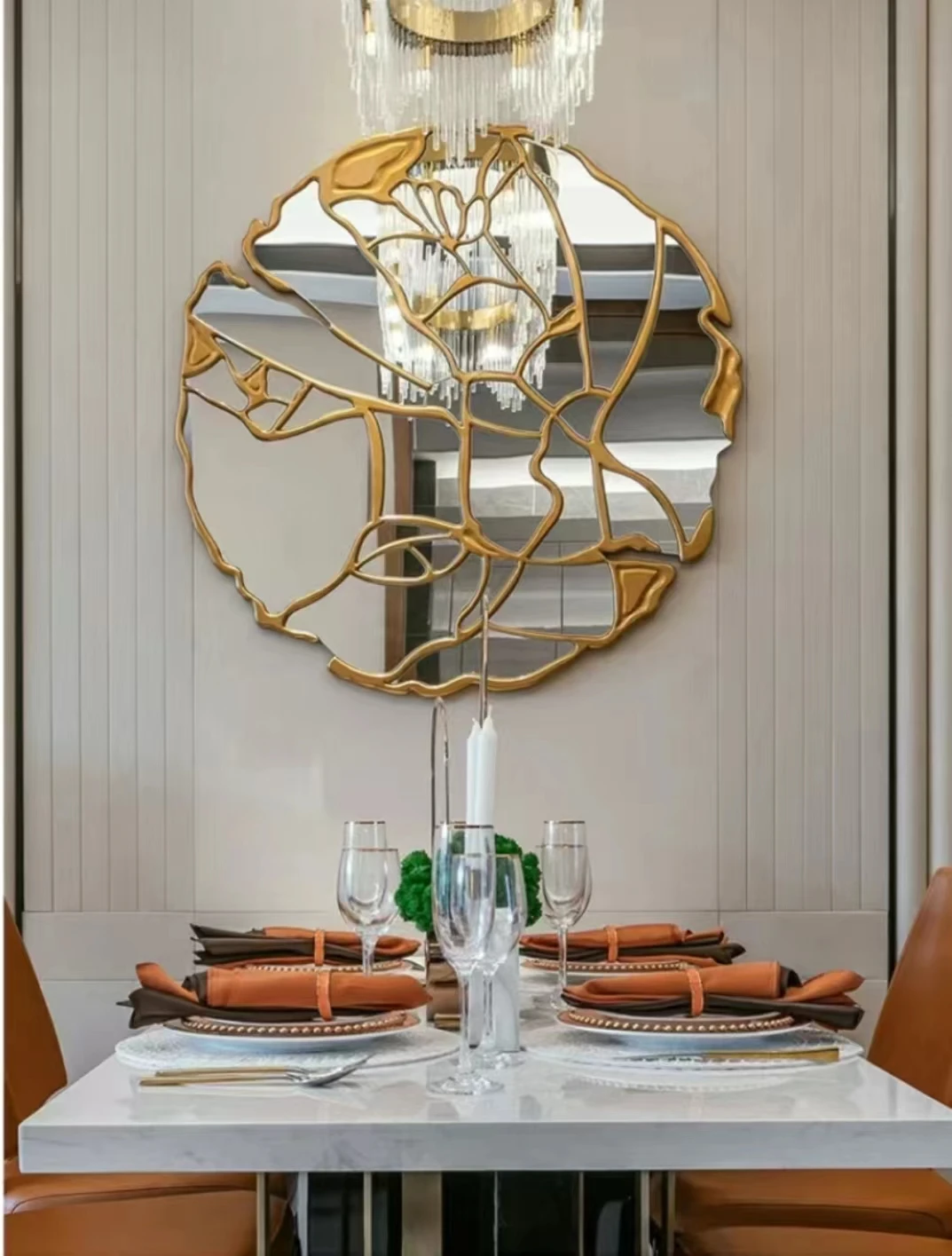 100CM Light luxury wall hanging decorative Titanium plate wall pendant irregular creative background wall hanging decoration