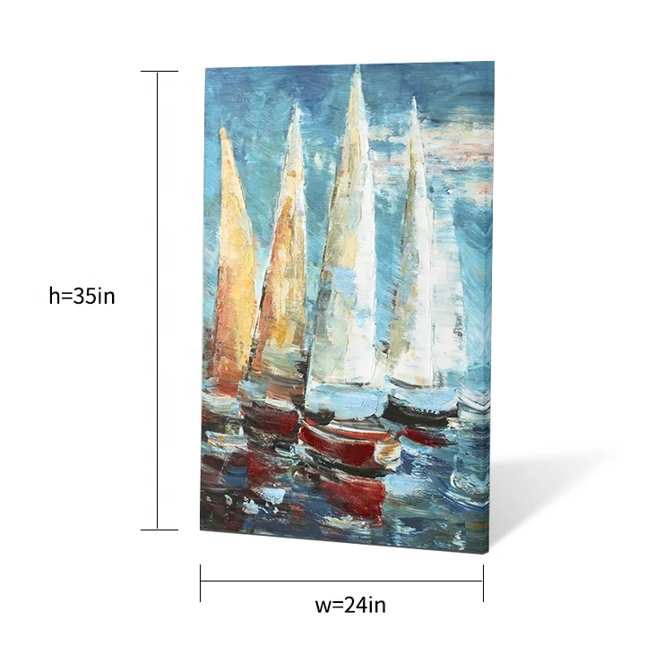 Ручная роспись импрессионистская Настенная картина с парусником абстрактный дизайн на заказ Картина холсте картины маслом
