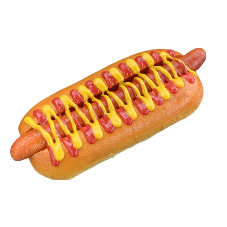 PVC Simulation Food Model Sturdy Sausage Tomato Sauce Advertising Prop Hot Dog Shop Order Display Sample Bread Cheese Mayonnaise