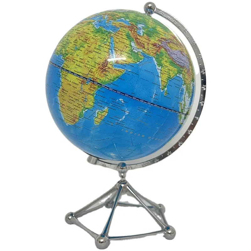 Kinglobe 360 Blue World Globe Desk Decoration for Boys and Kids Metal PVC and Plastic Educational Gift free sample