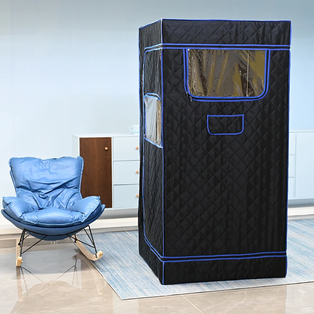 DINGDA 1.8m Full Size Portable Steam Sauna Kit Personal Full Body Home Spa for Detox Relaxation 3Liters 1600 Watt Steamer