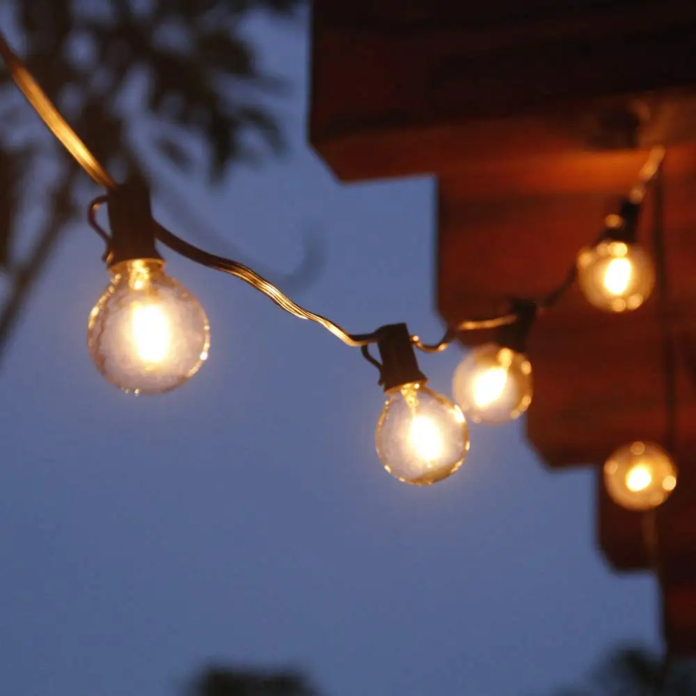 Holiday Customized Lightings LT25 G40 fairy plastic/glass waterproof Clear Globe String Light for party grade patio outdoor