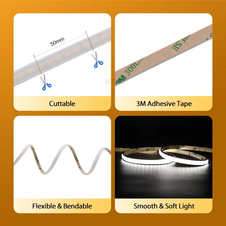 shenzhen LED lighting flexible led neon light strip silicon led neon flex 24v 8*4mm up and down left and right bending