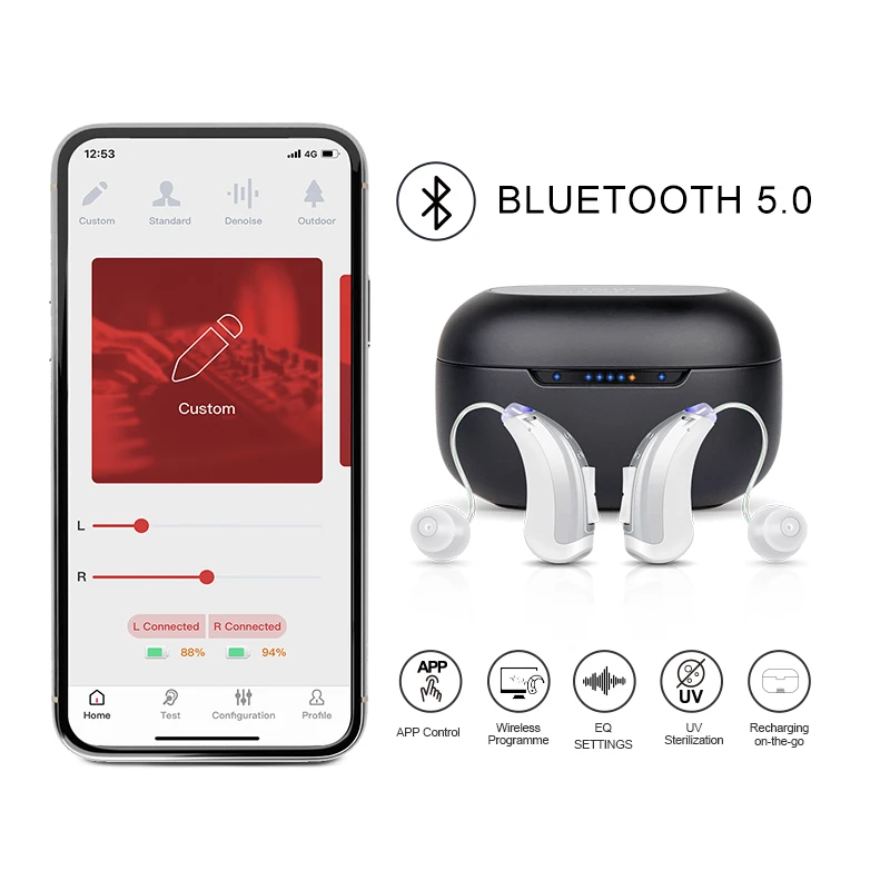 JINGHAO Top Seller Medical Hear Aid Brand Audifonos Bluetooth Hearing Aids For The Deaf