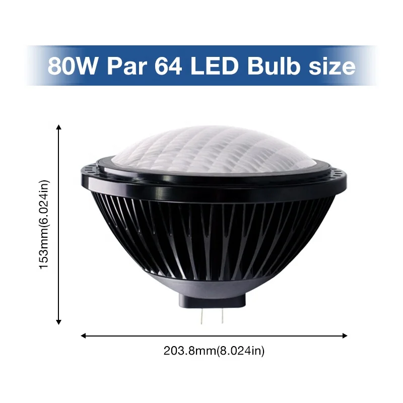 CE RoHs Par 64 lamp 1000W replacement 3000K 4000K 600K narrow beam 15 degree dimmable par64 led bulb