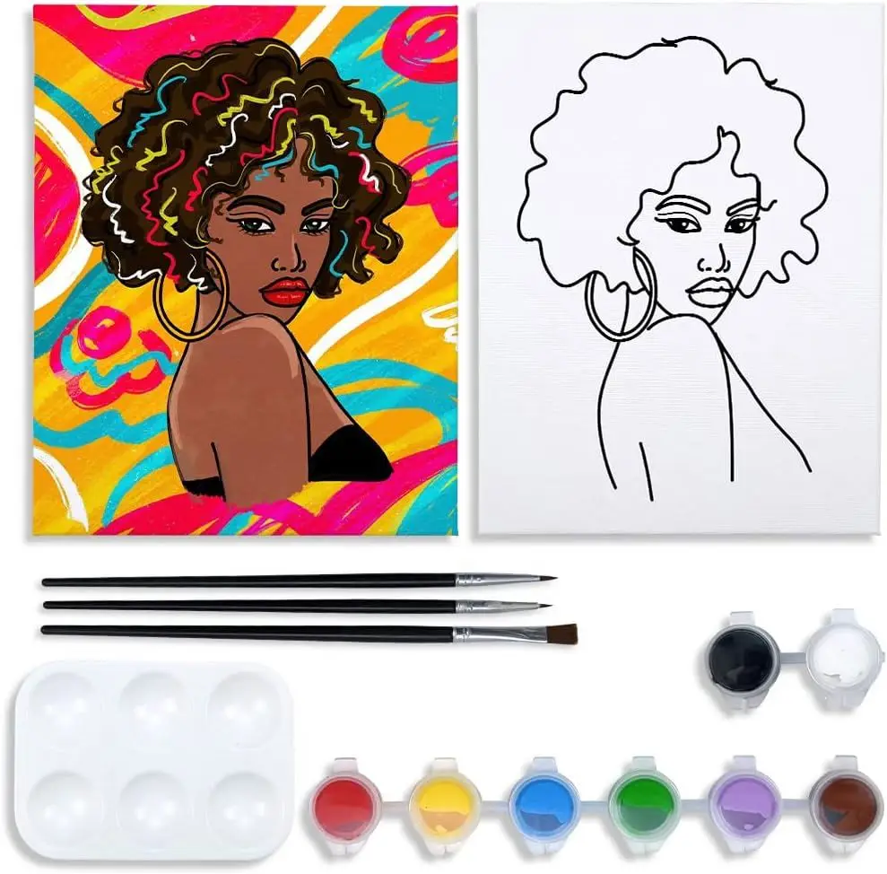 Wholesale DIY Mini Acrylic Paint Set Educational Canvas Painting Kits for Kids